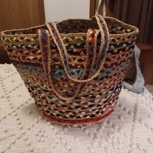 Colorful Woven Tote Bag
